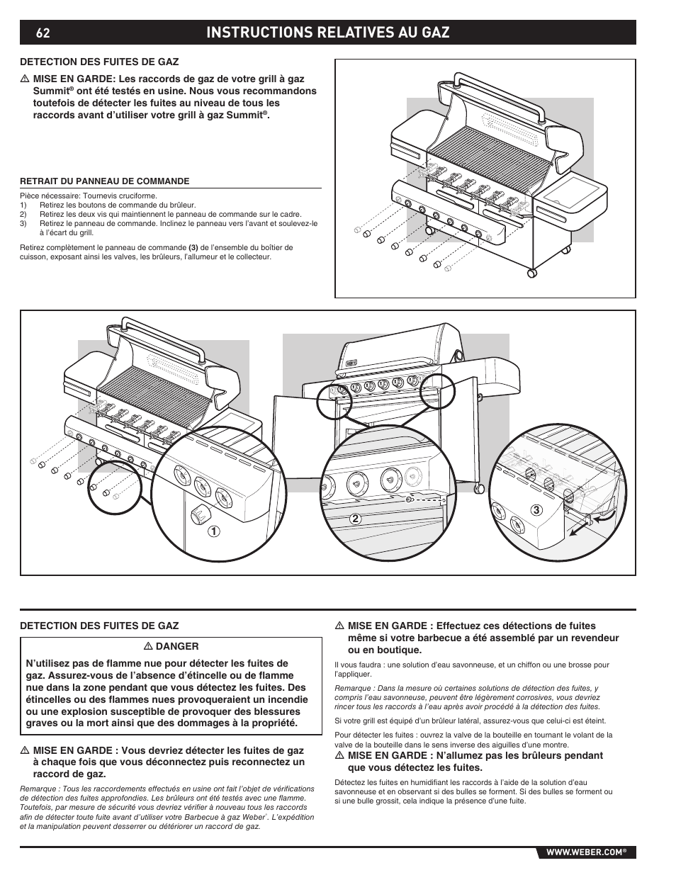 Instructions relatives au gaz | Summit E/S-620/650 User Manual | Page 62 / 84