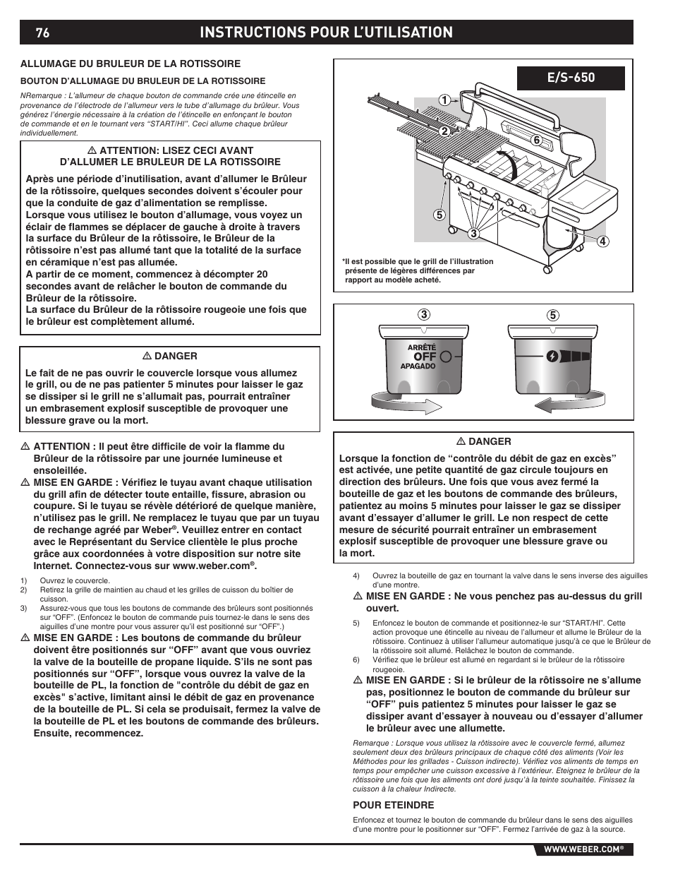 Instructions pour l’utilisation, E/s-650 | Summit E/S-620/650 User Manual | Page 76 / 84