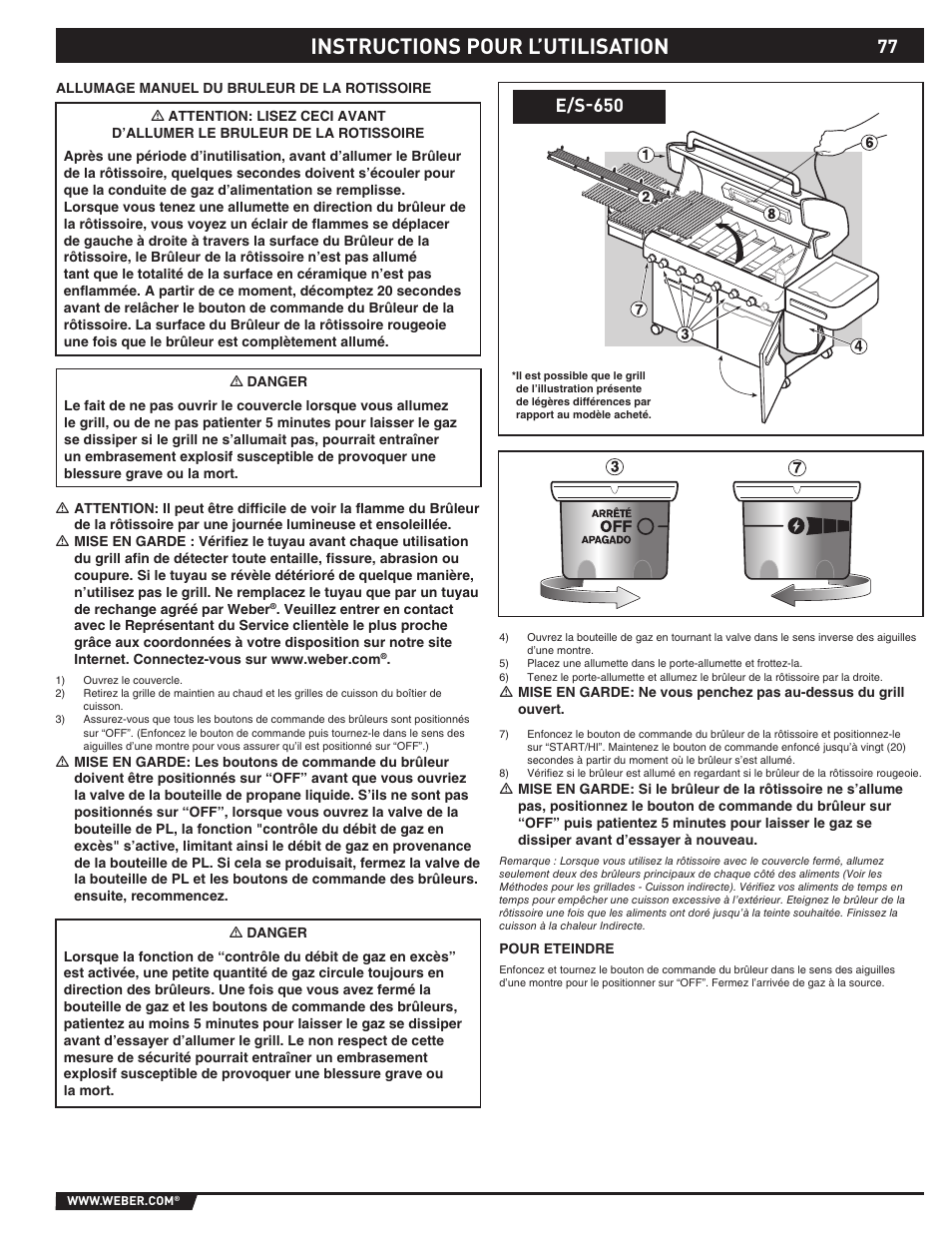 Instructions pour l’utilisation, E/s-650 | Summit E/S-620/650 User Manual | Page 77 / 84