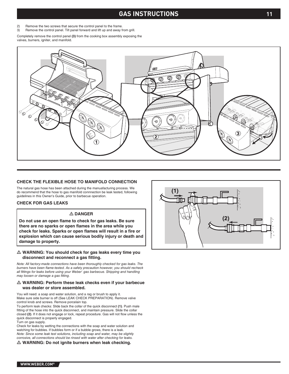 Gas instructions | Summit E/S-420/450 User Manual | Page 11 / 76