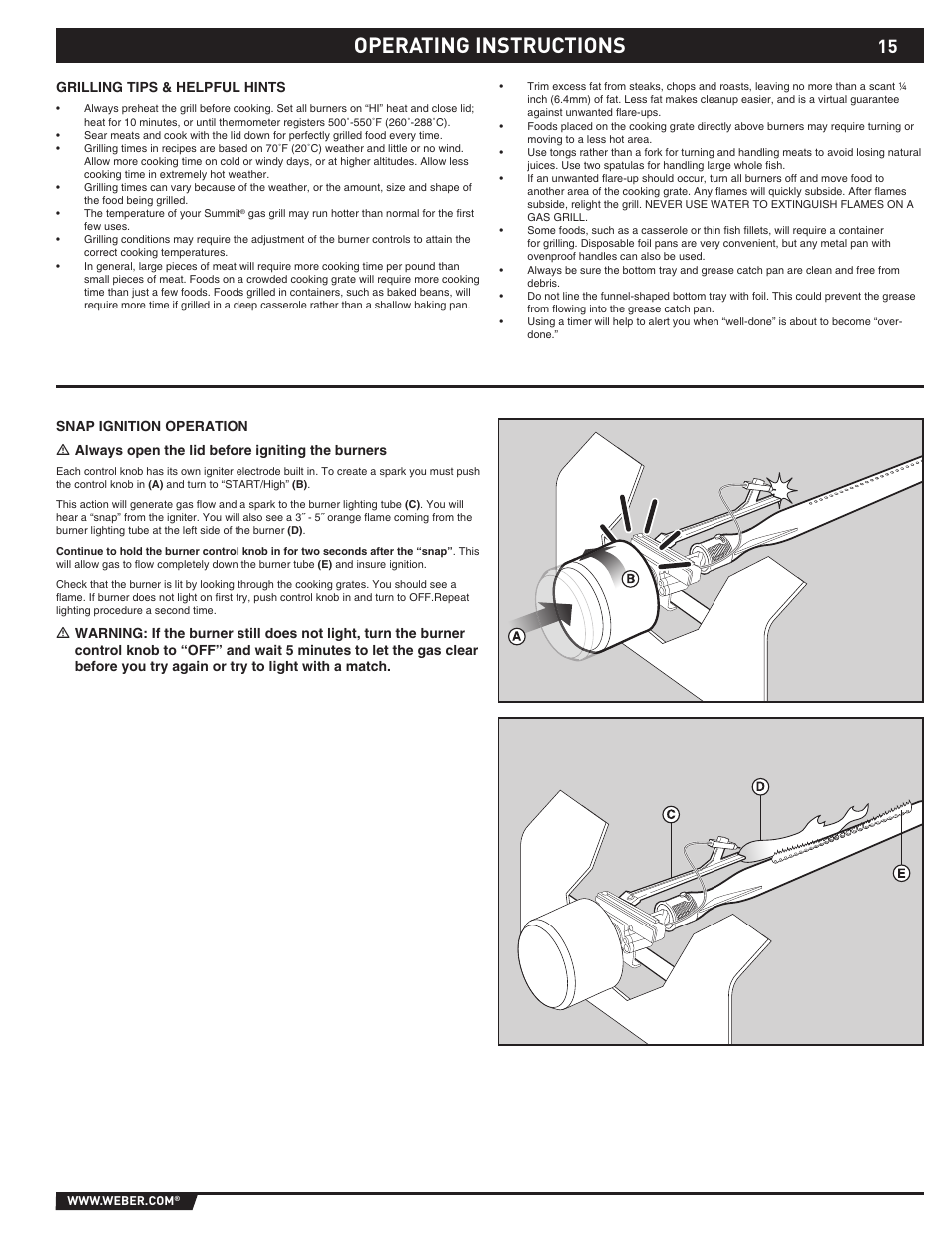 Operating instructions | Summit E/S-420/450 User Manual | Page 15 / 76