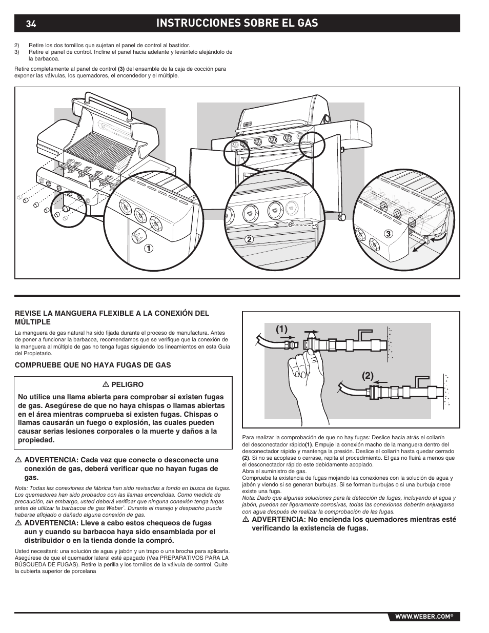 Instrucciones sobre el gas | Summit E/S-420/450 User Manual | Page 34 / 76