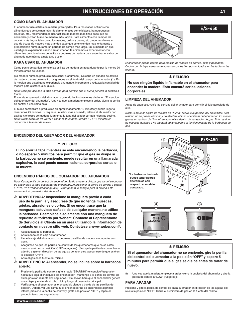 Instrucciones de operación, E/s-450 | Summit E/S-420/450 User Manual | Page 41 / 76