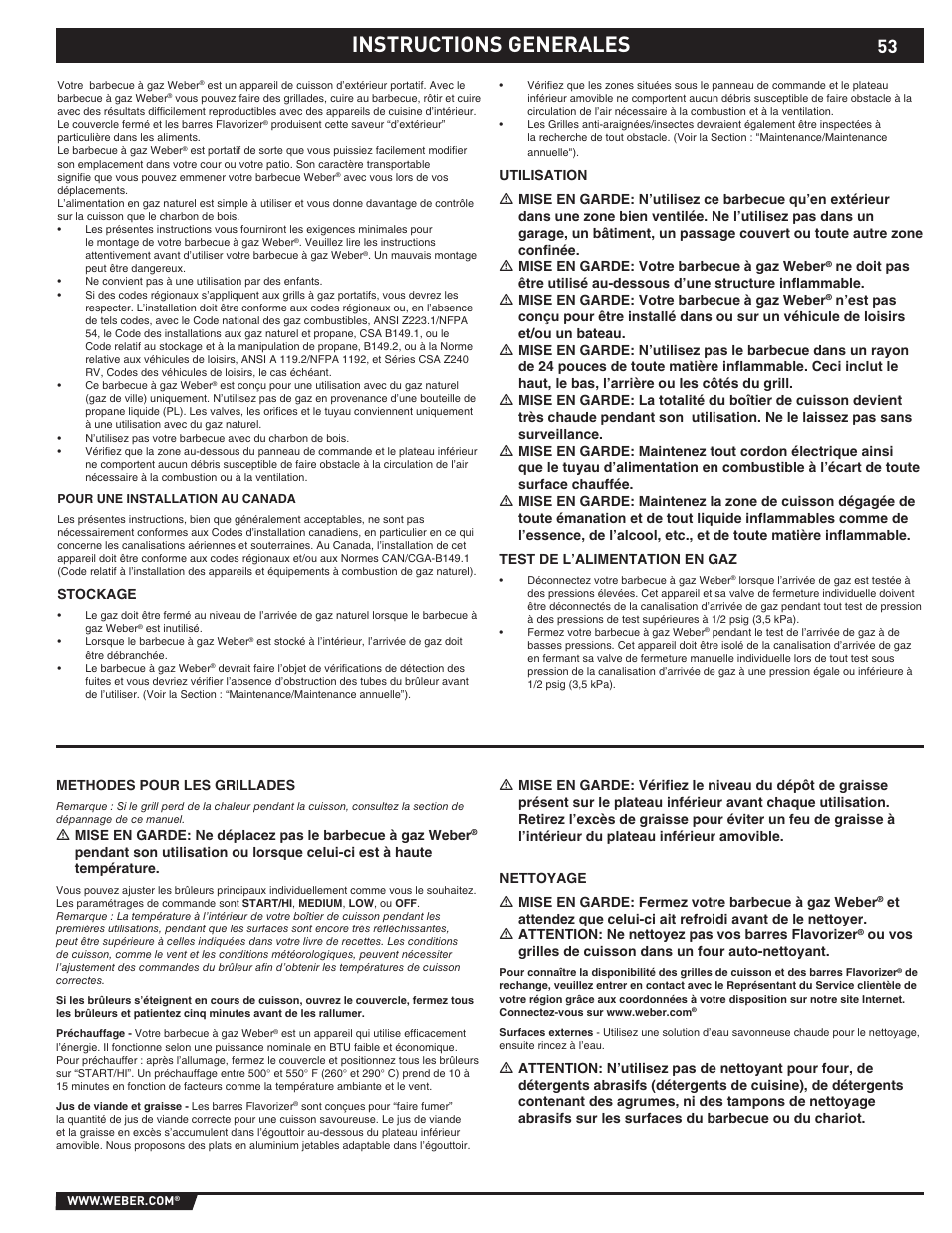 Instructions generales | Summit E/S-420/450 User Manual | Page 53 / 76