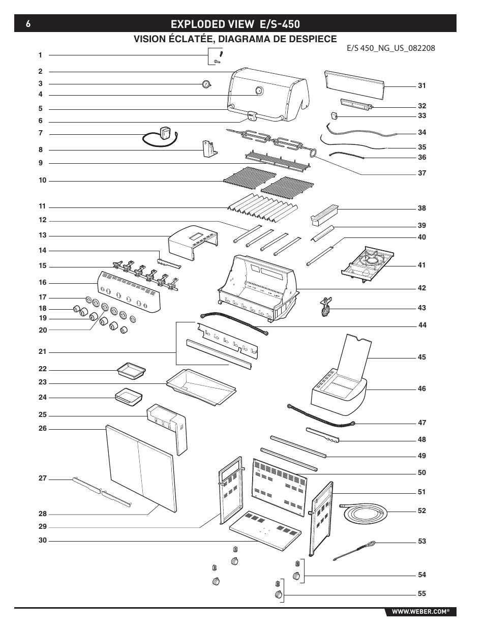 Exploded view e/s-450, Vision éclatée, diagrama de despiece | Summit E/S-420/450 User Manual | Page 6 / 76