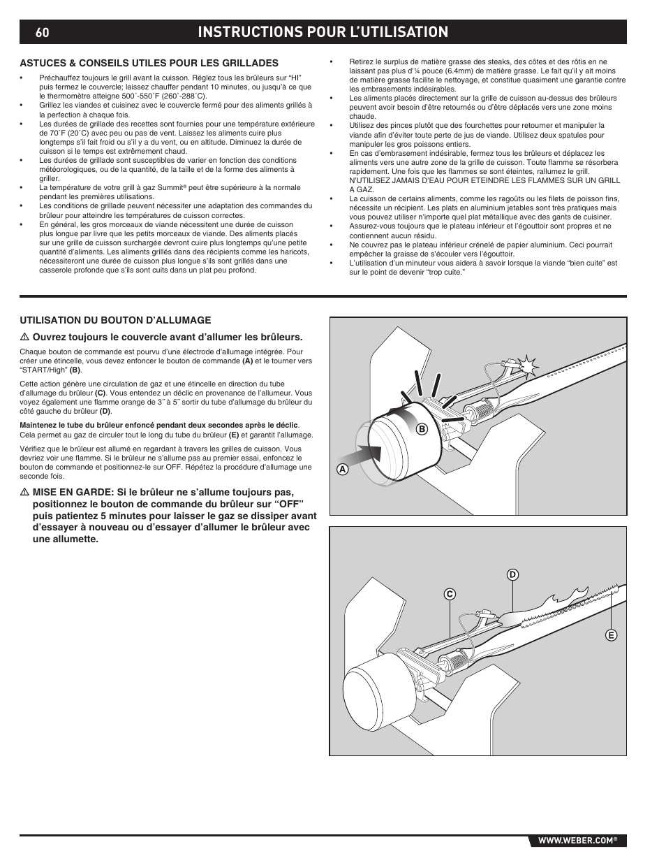 Instructions pour l’utilisation | Summit E/S-420/450 User Manual | Page 60 / 76