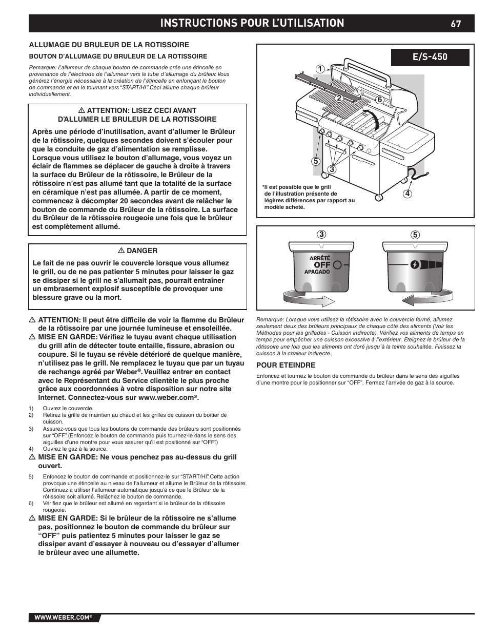Instructions pour l’utilisation, E/s-450 | Summit E/S-420/450 User Manual | Page 67 / 76
