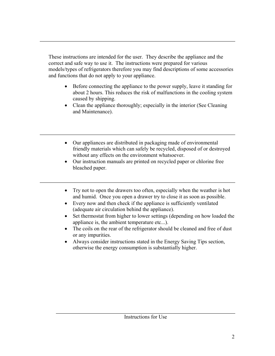 Before putting into use | Summit SP6DSSTB User Manual | Page 2 / 9