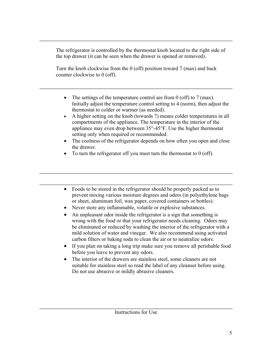 Operation control | Summit SP6DSSTB User Manual | Page 5 / 9