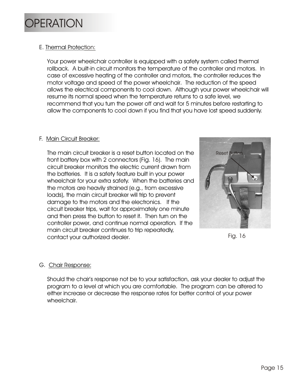 Operation | Summit HP-1S User Manual | Page 17 / 25