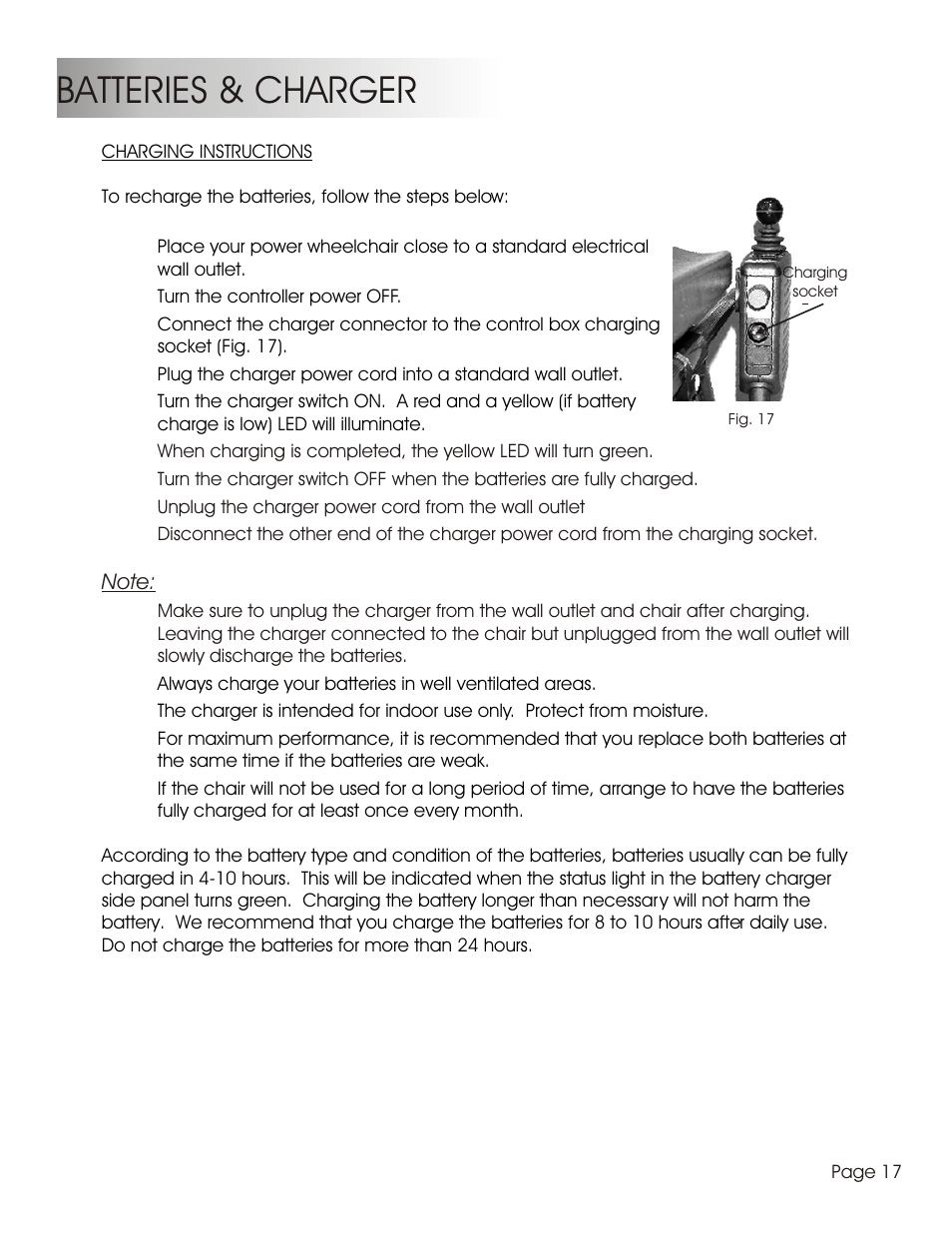 Batteries & charger | Summit HP-1S User Manual | Page 19 / 25