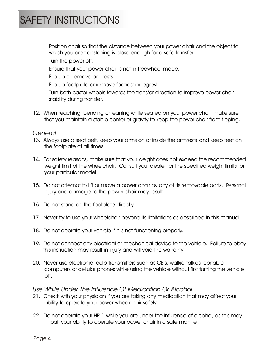 Safety instructions | Summit HP-1S User Manual | Page 6 / 25