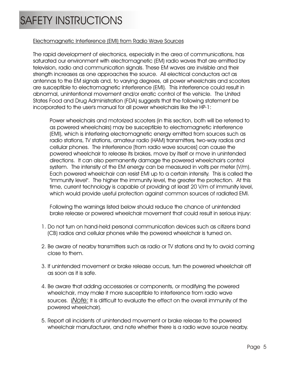 Safety instructions | Summit HP-1S User Manual | Page 7 / 25