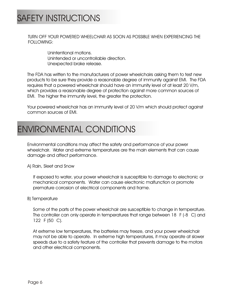 Safety instructions environmental conditions | Summit HP-1S User Manual | Page 8 / 25