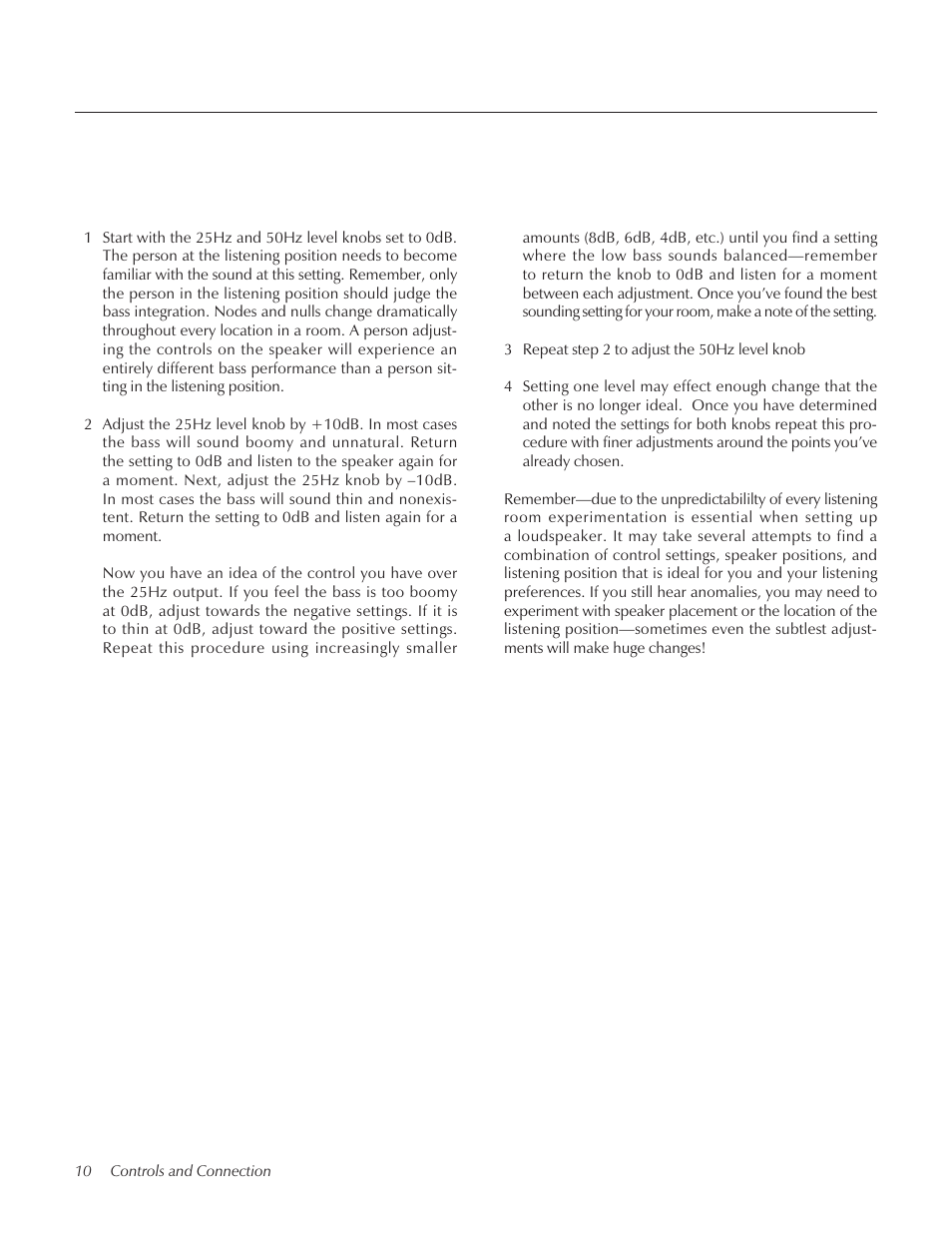 Summit floorstanding loudspeaker User Manual | Page 10 / 28