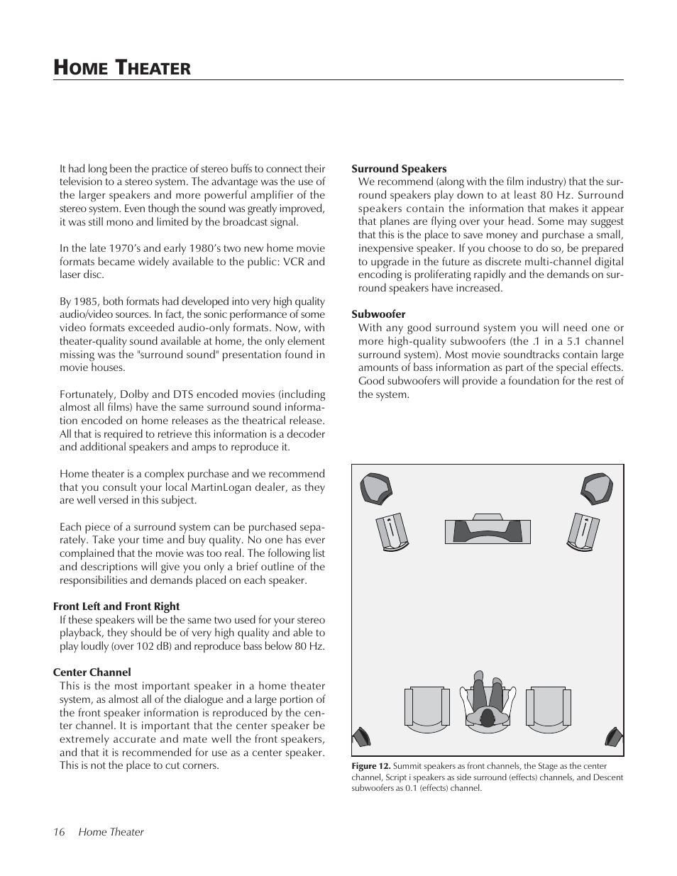 Home theater, Heater | Summit floorstanding loudspeaker User Manual | Page 16 / 28
