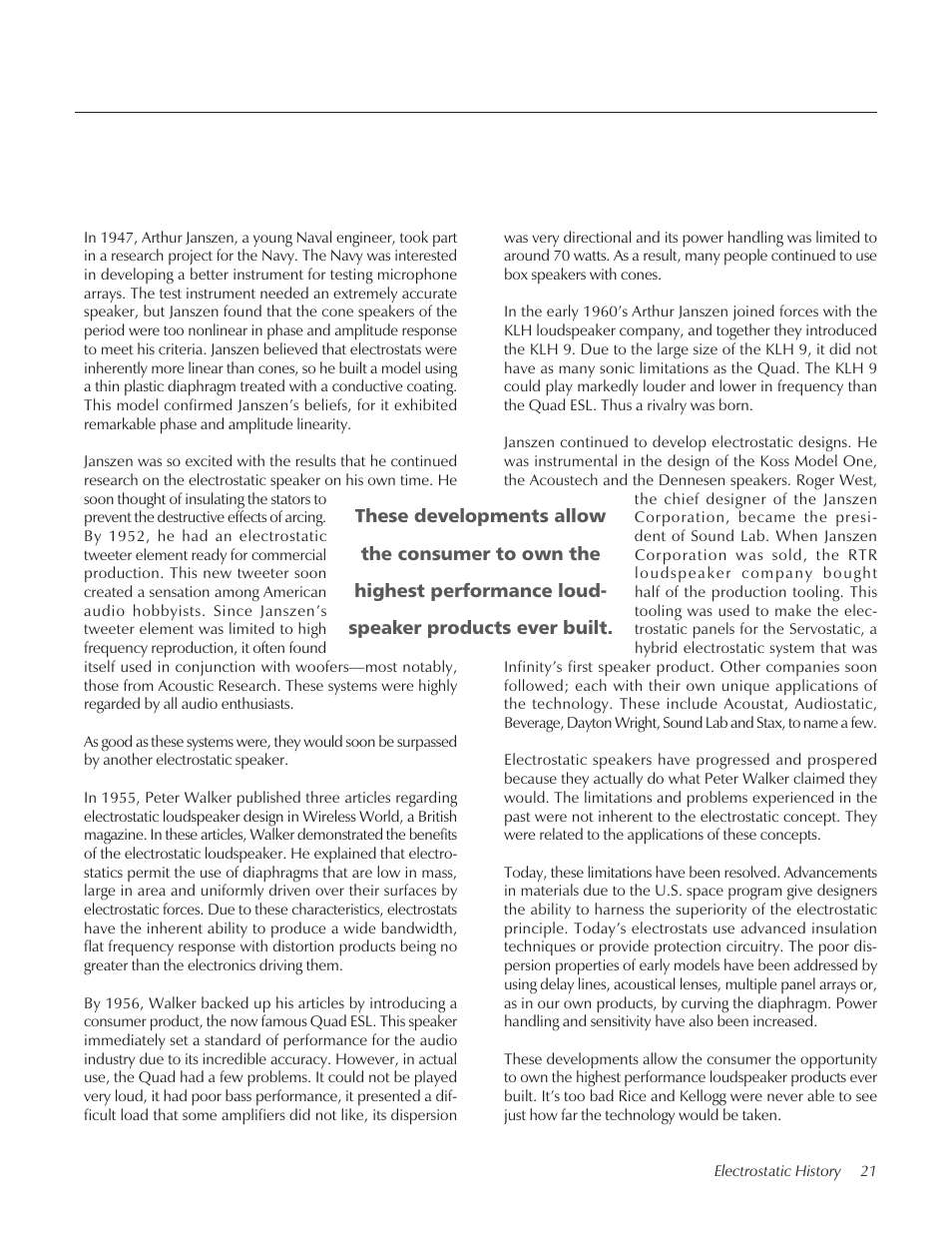 Summit floorstanding loudspeaker User Manual | Page 21 / 28