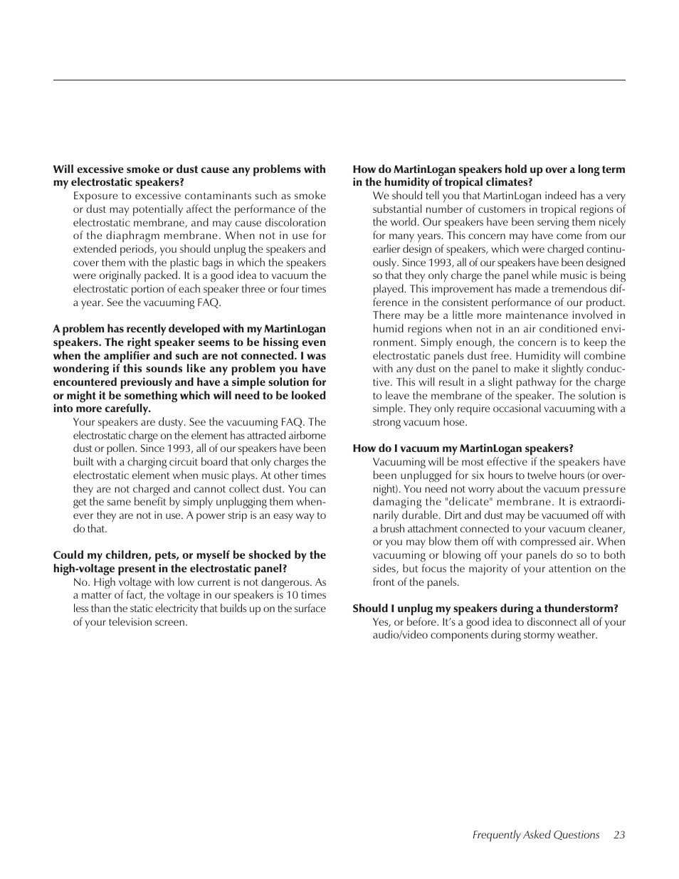 Summit floorstanding loudspeaker User Manual | Page 23 / 28