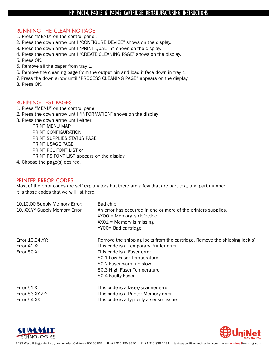 Summit HP P4045 User Manual | Page 22 / 22