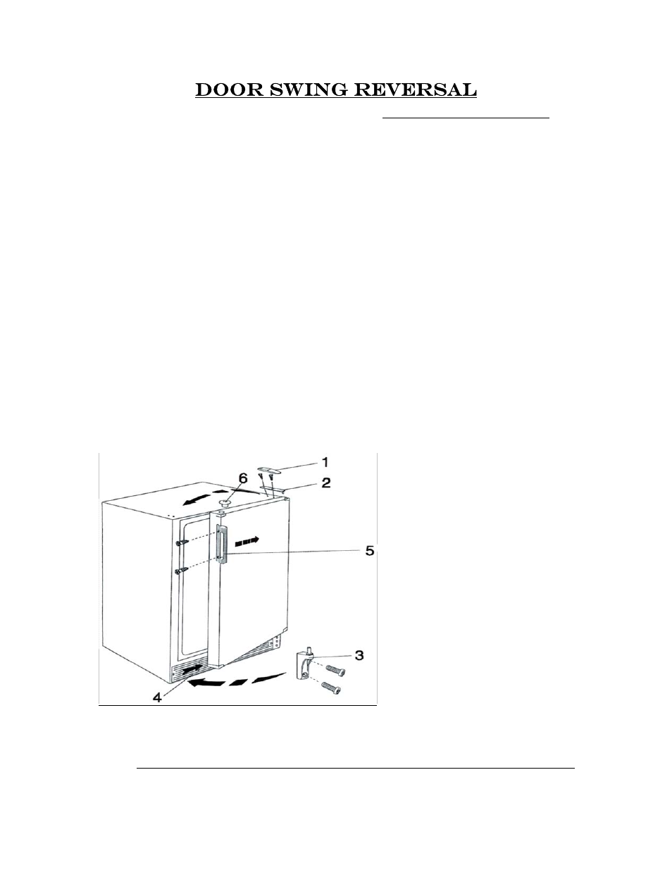 Door swing reversal | Summit SCFF-55 User Manual | Page 8 / 9