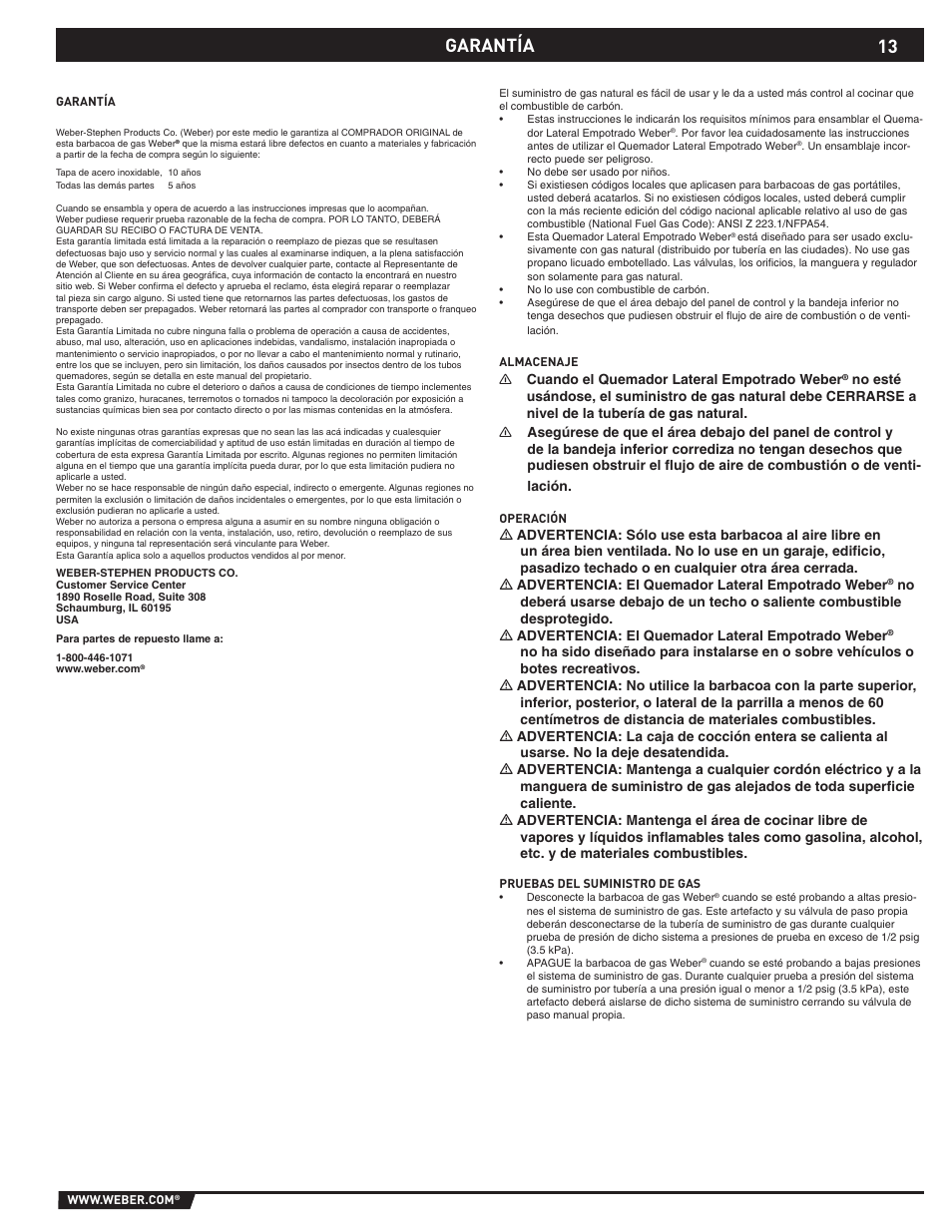 Garantía | Summit 89795 User Manual | Page 13 / 32