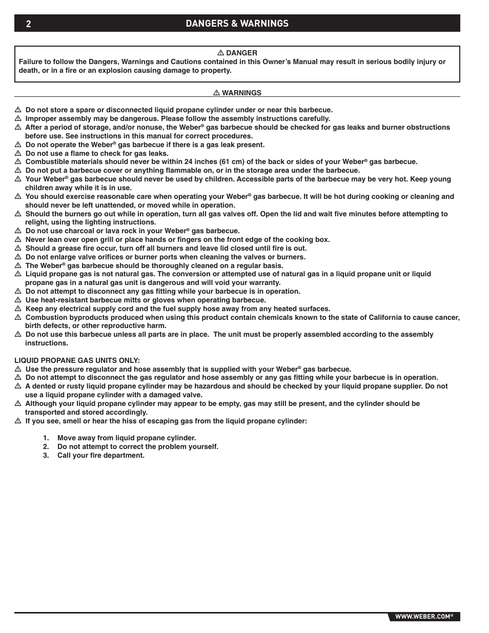 Dangers & warnings | Summit 89795 User Manual | Page 2 / 32