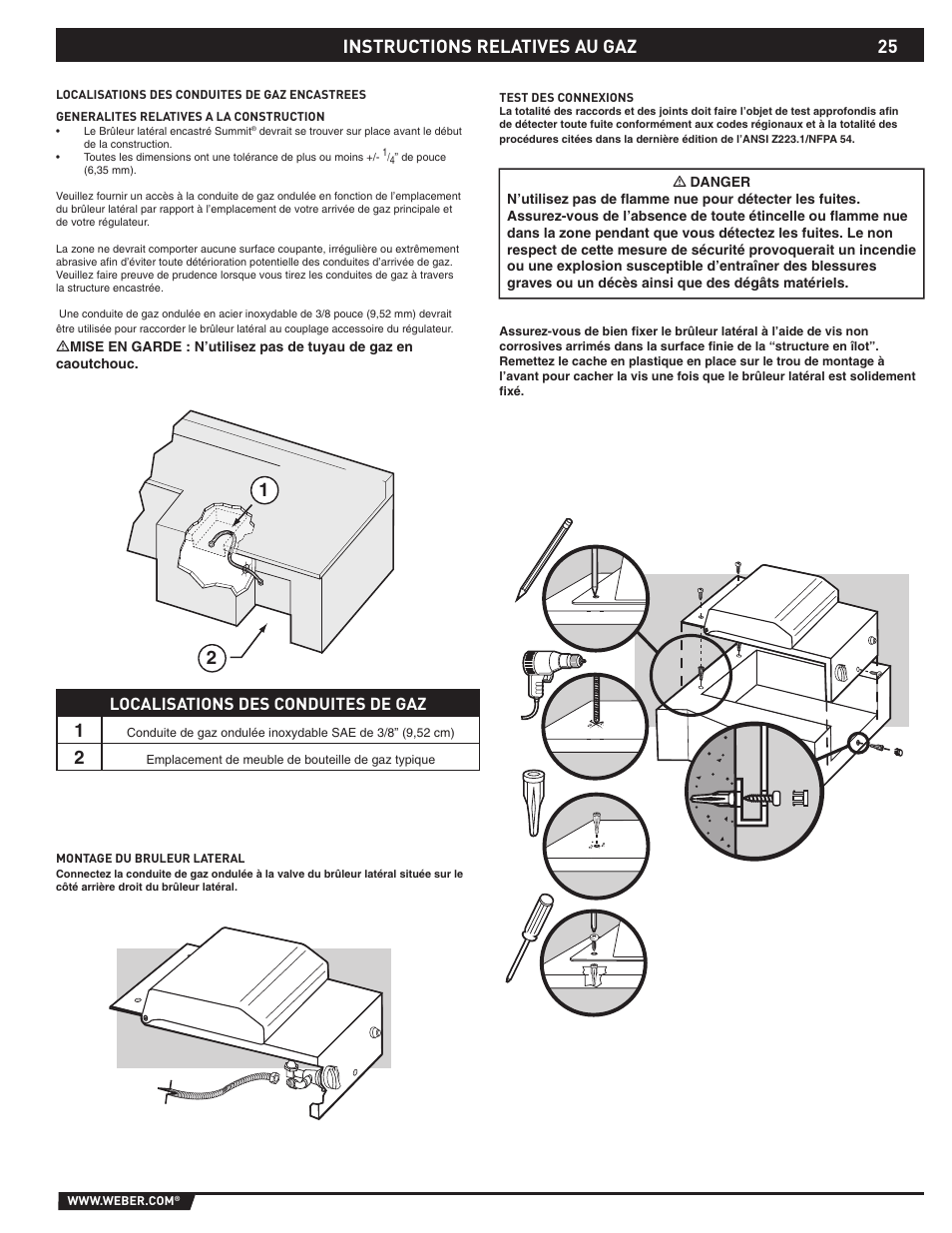 Instructions relatives au gaz | Summit 89795 User Manual | Page 25 / 32