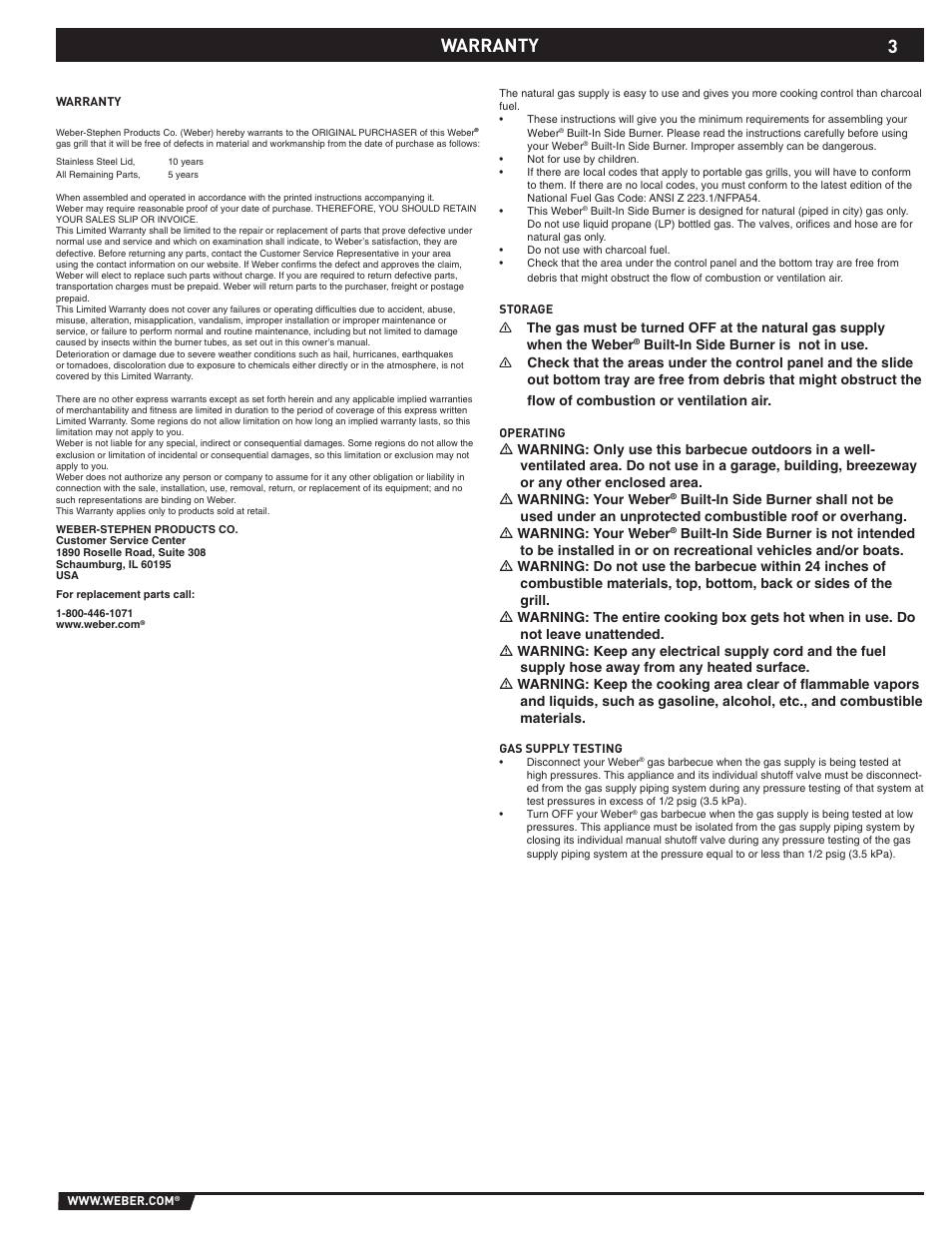 3warranty | Summit 89795 User Manual | Page 3 / 32