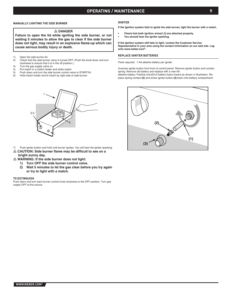 Operating / maintenance | Summit 89795 User Manual | Page 9 / 32