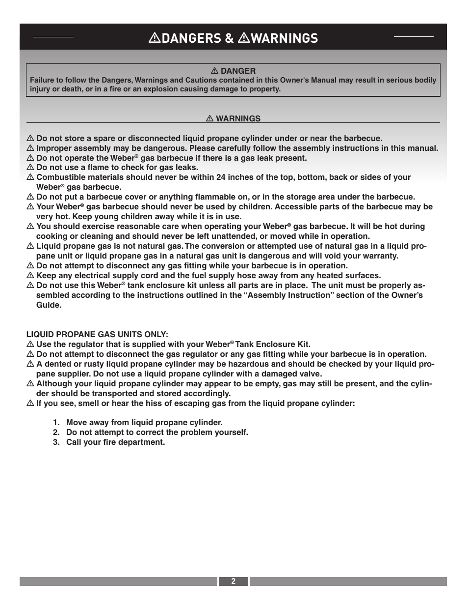 Ƽdangers & ƽwarnings | Summit 21287 User Manual | Page 2 / 12
