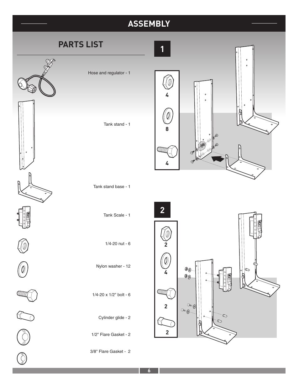 Parts list, Assembly 2 | Summit 21287 User Manual | Page 6 / 12