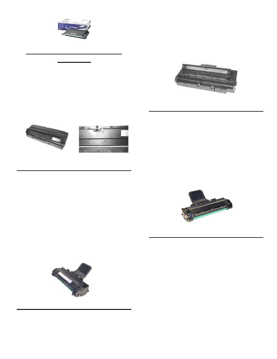 Samsung clp-600 toner/opc cartridges, Samsung ml-1210 toner cartridges, Samsung ml-1610 toner cartridges | Samsung ml-1750 toner cartridges, Samsung ml-2010 toner cartridges | Summit BROTHER HL-630 OPC User Manual | Page 31 / 46