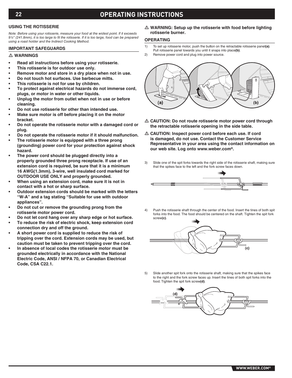 Operating instructions | Summit 89190 User Manual | Page 22 / 92