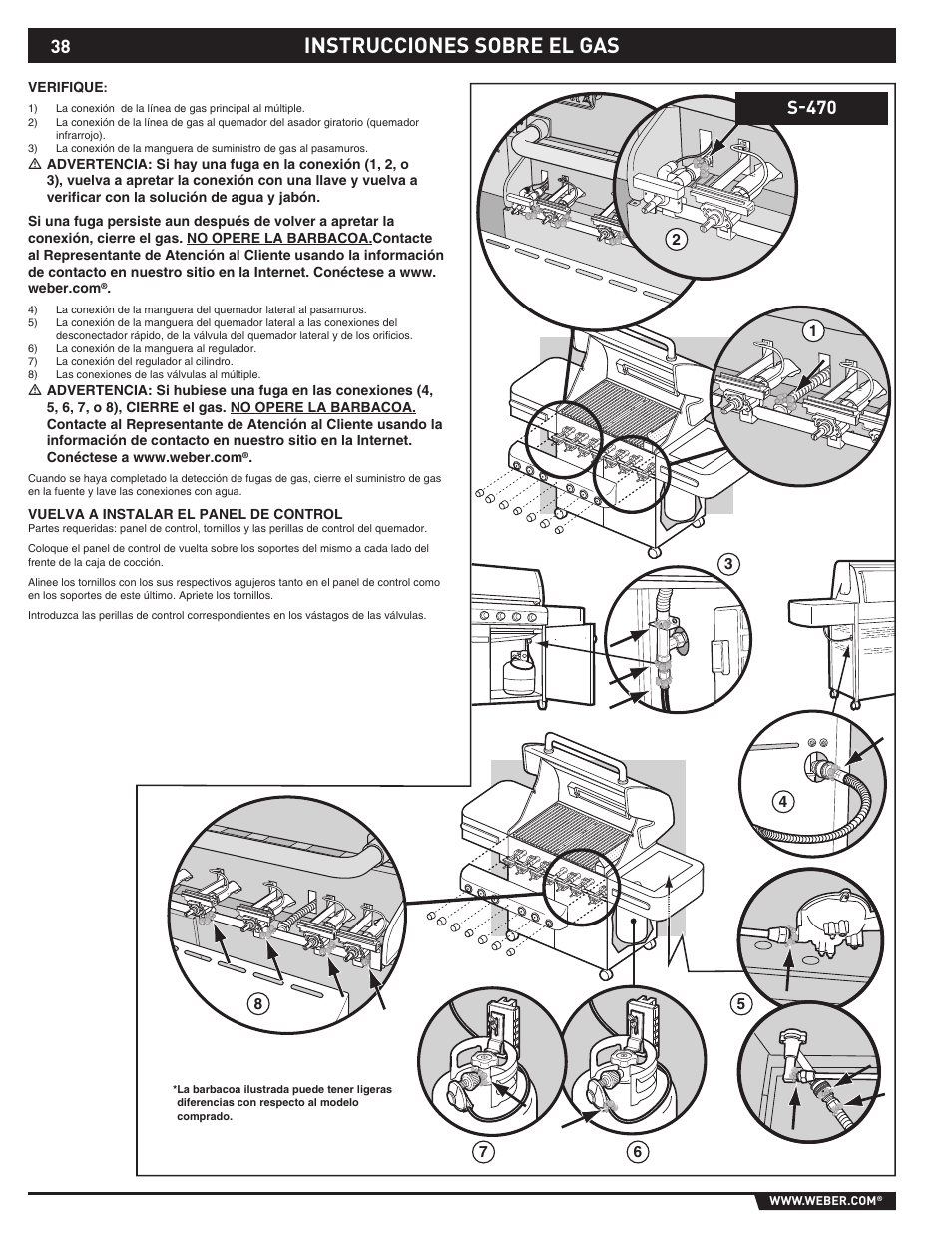 Instrucciones sobre el gas, S-470 | Summit 89190 User Manual | Page 38 / 92