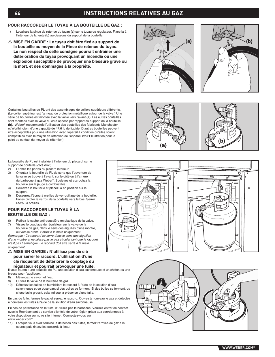 Gas instructions, Instructions relatives au gaz | Summit 89190 User Manual | Page 64 / 92