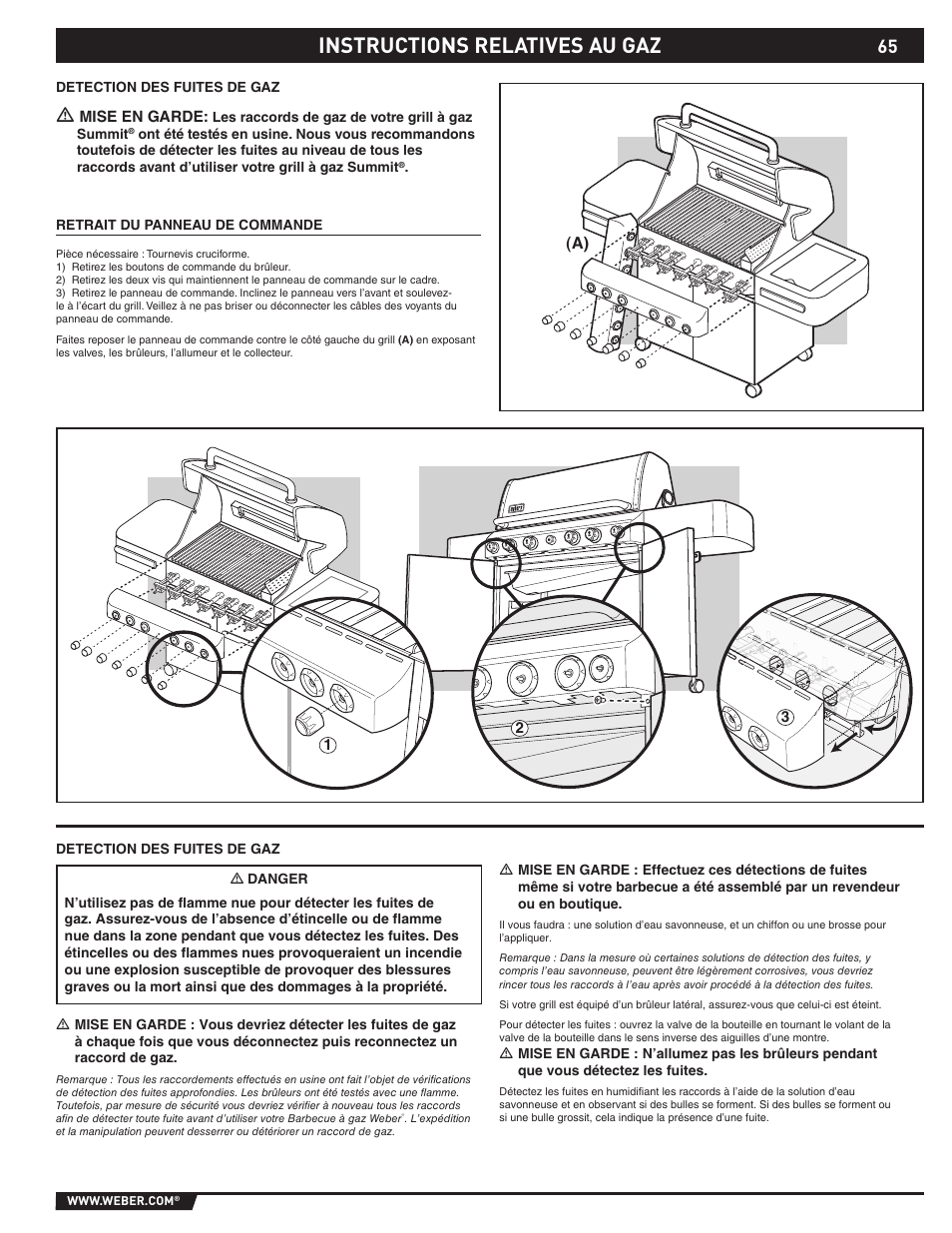 Instructions relatives au gaz | Summit 89190 User Manual | Page 65 / 92