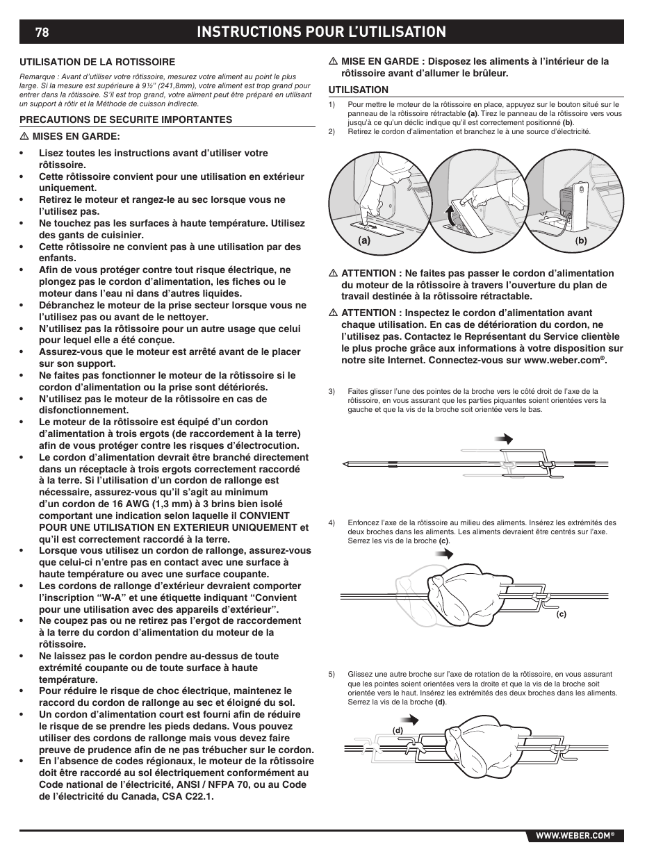 Instructions pour l’utilisation | Summit 89190 User Manual | Page 78 / 92