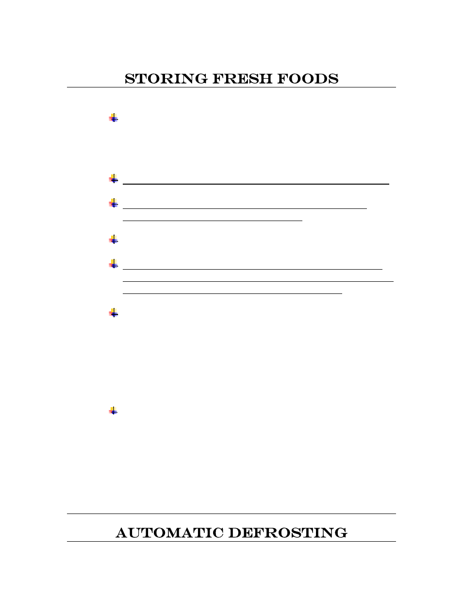 Storing fresh foods, Automatic defrosting | Summit FF-7 User Manual | Page 7 / 12