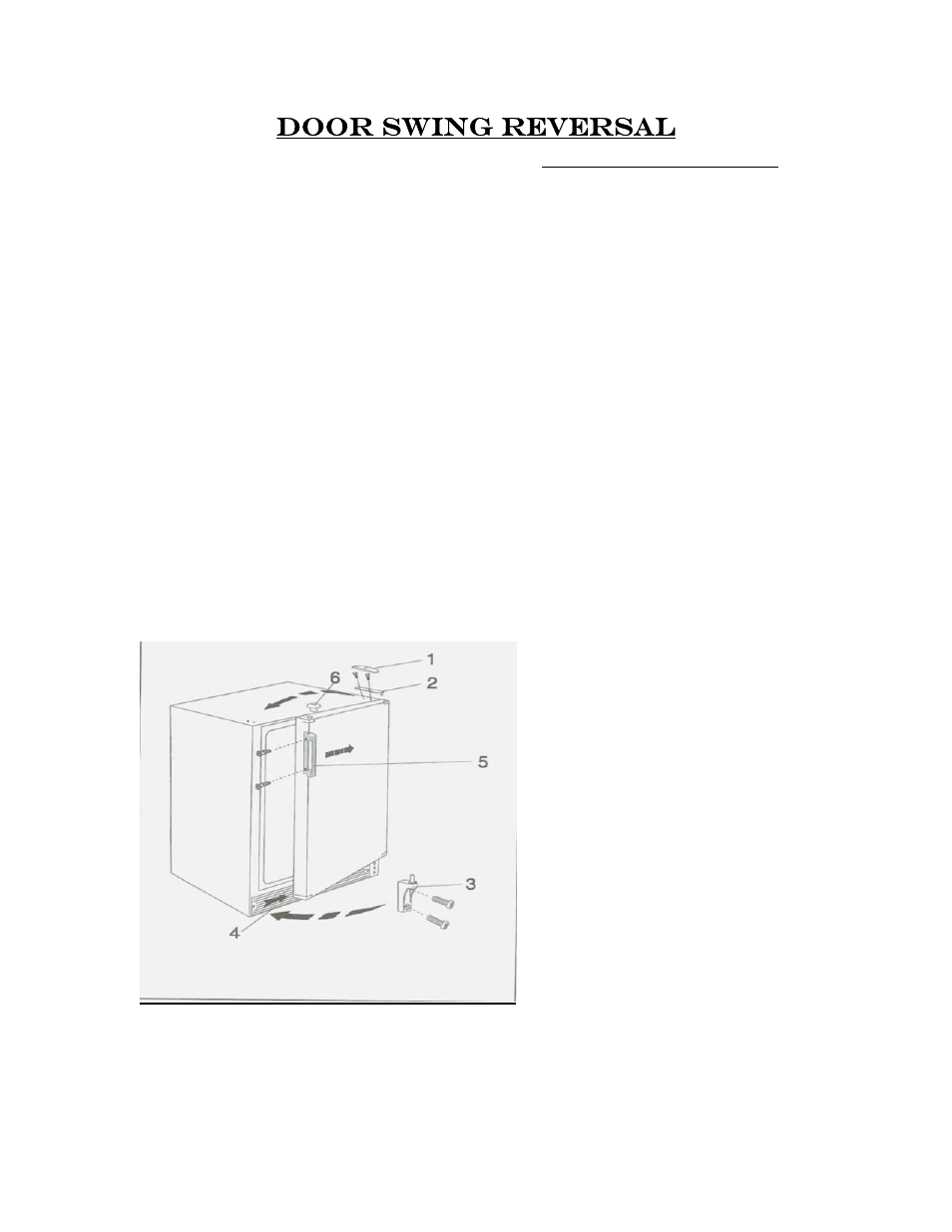 Door swing reversal | Summit FF-7 User Manual | Page 9 / 12