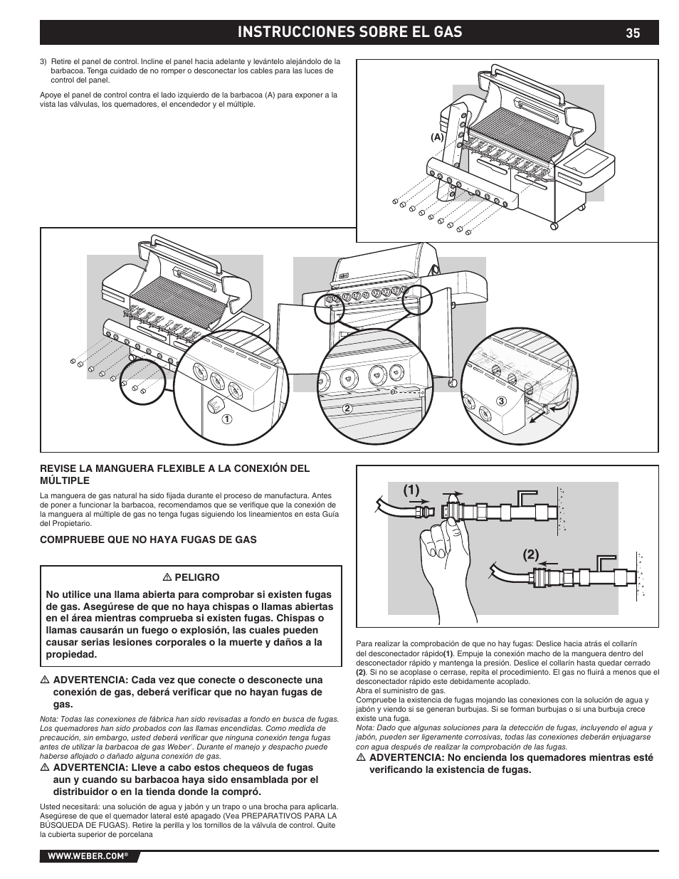 Instrucciones sobre el gas | Summit S-670 User Manual | Page 35 / 84