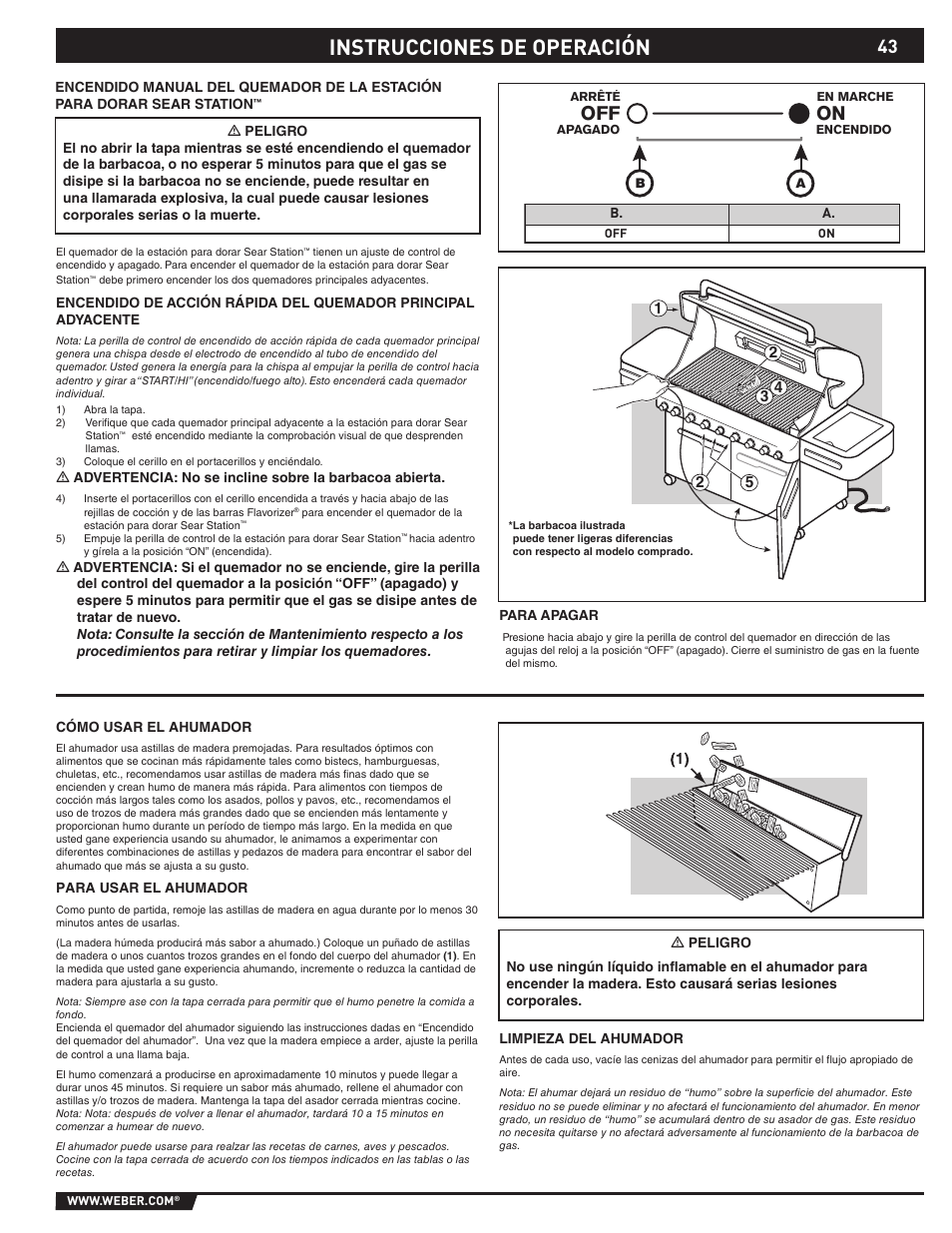 Instrucciones de operación | Summit S-670 User Manual | Page 43 / 84