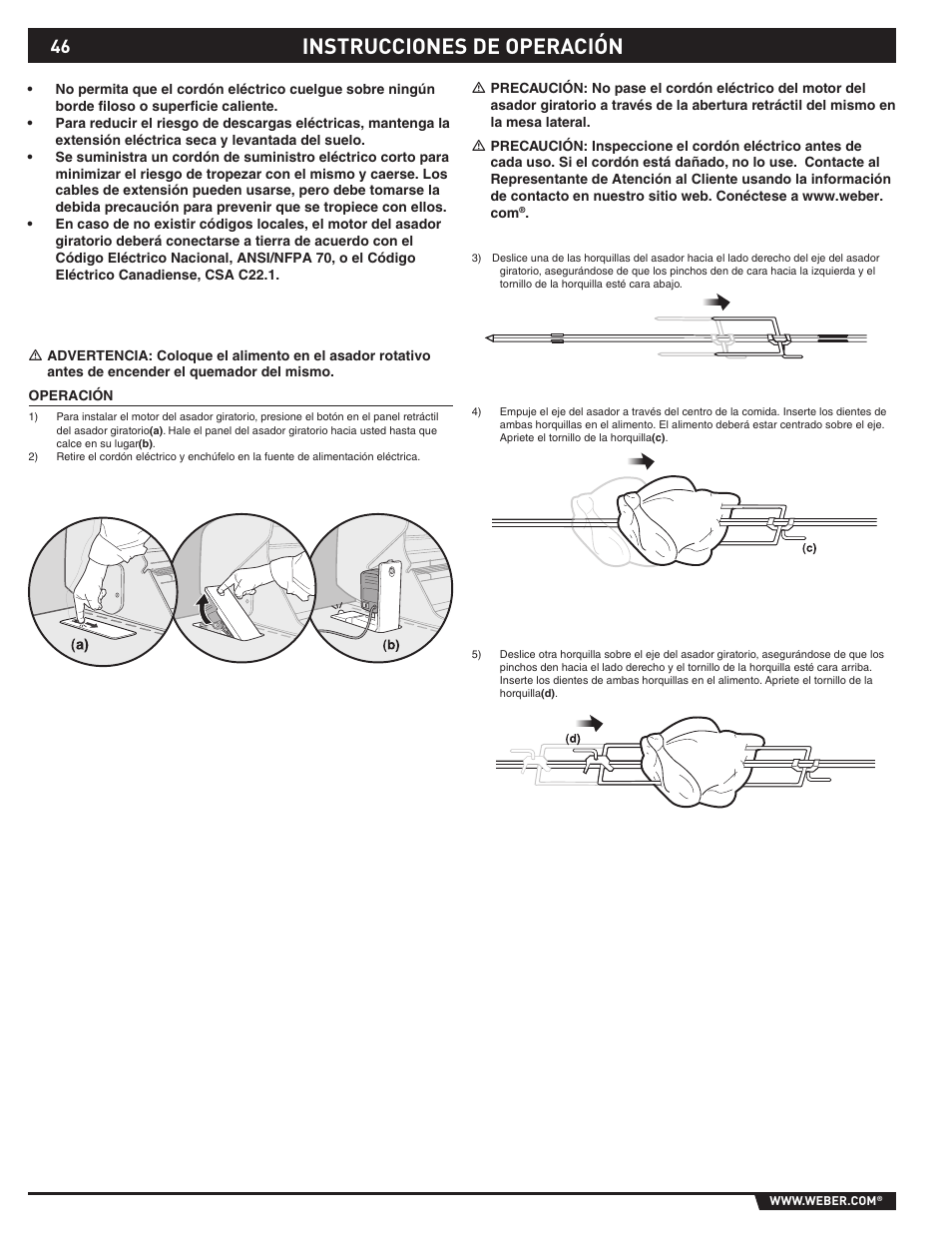 Instrucciones de operación | Summit S-670 User Manual | Page 46 / 84