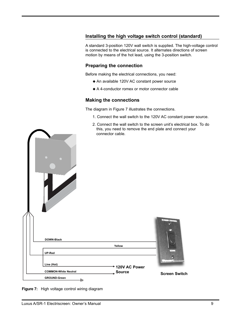 Preparing the connection, Making the connections | Stewart Filmscreen Corp B User Manual | Page 11 / 20