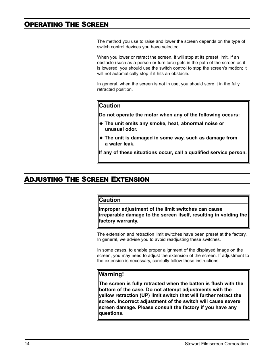 Stewart Filmscreen Corp B User Manual | Page 16 / 20