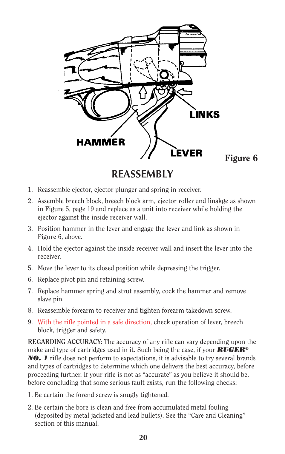 Reassembly, Figure 6 | Ruger Caulking Gun User Manual | Page 20 / 40