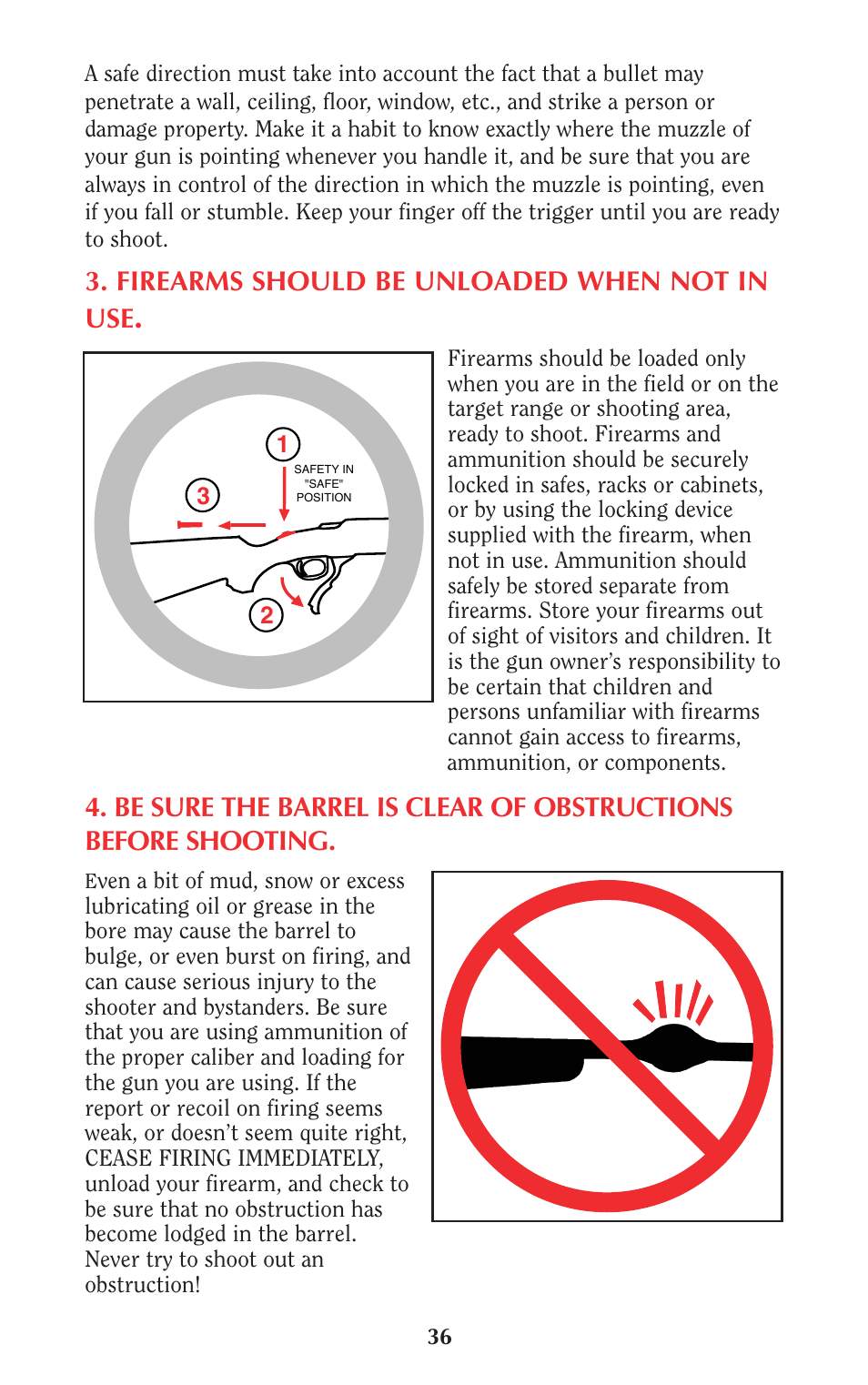 Firearms should be unloaded when not in use | Ruger Caulking Gun User Manual | Page 36 / 40