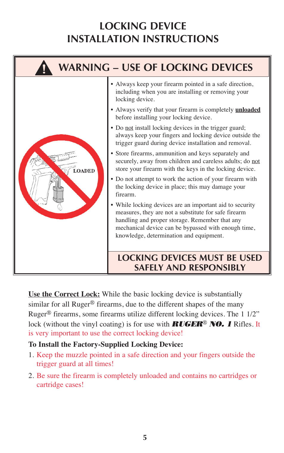 Ruger Caulking Gun User Manual | Page 5 / 40