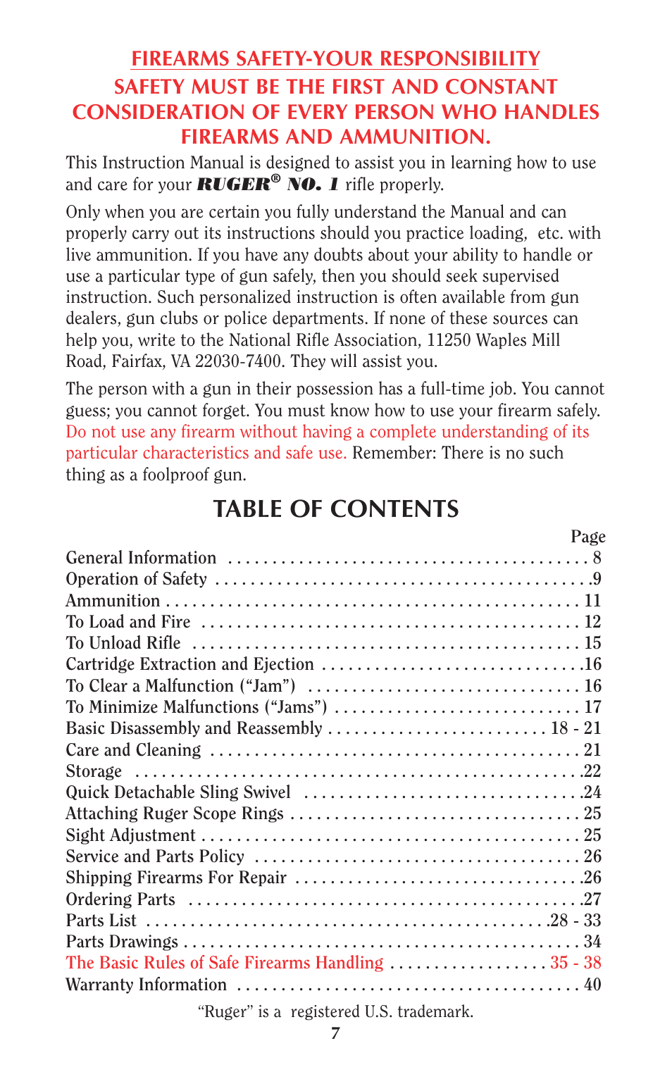 Ruger Caulking Gun User Manual | Page 7 / 40