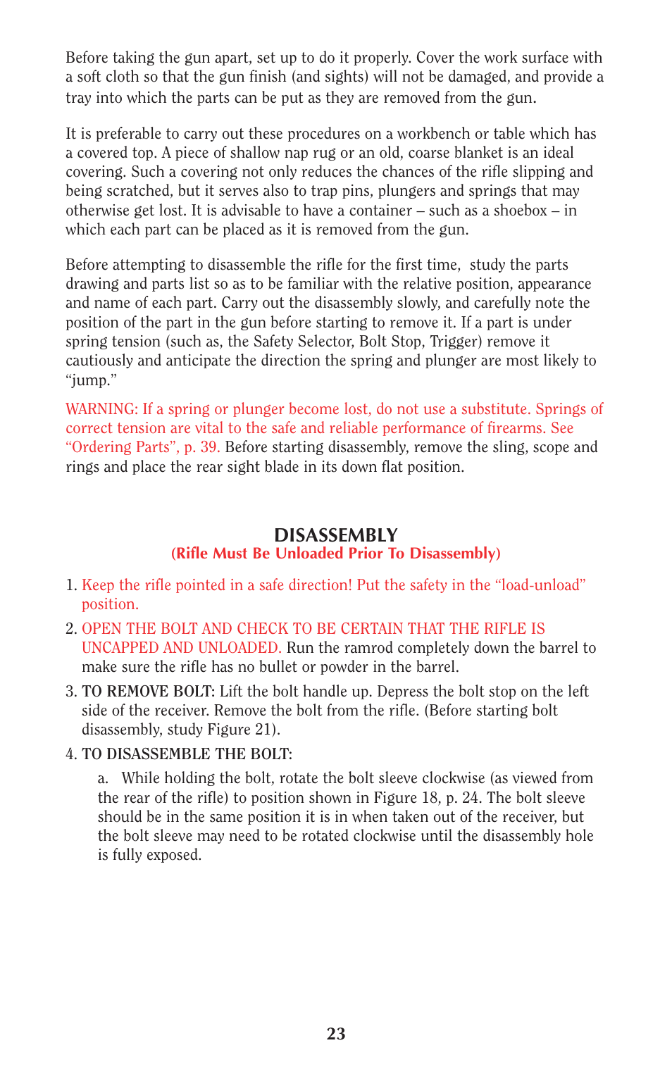 Disassembly | Ruger 77/50 User Manual | Page 23 / 48