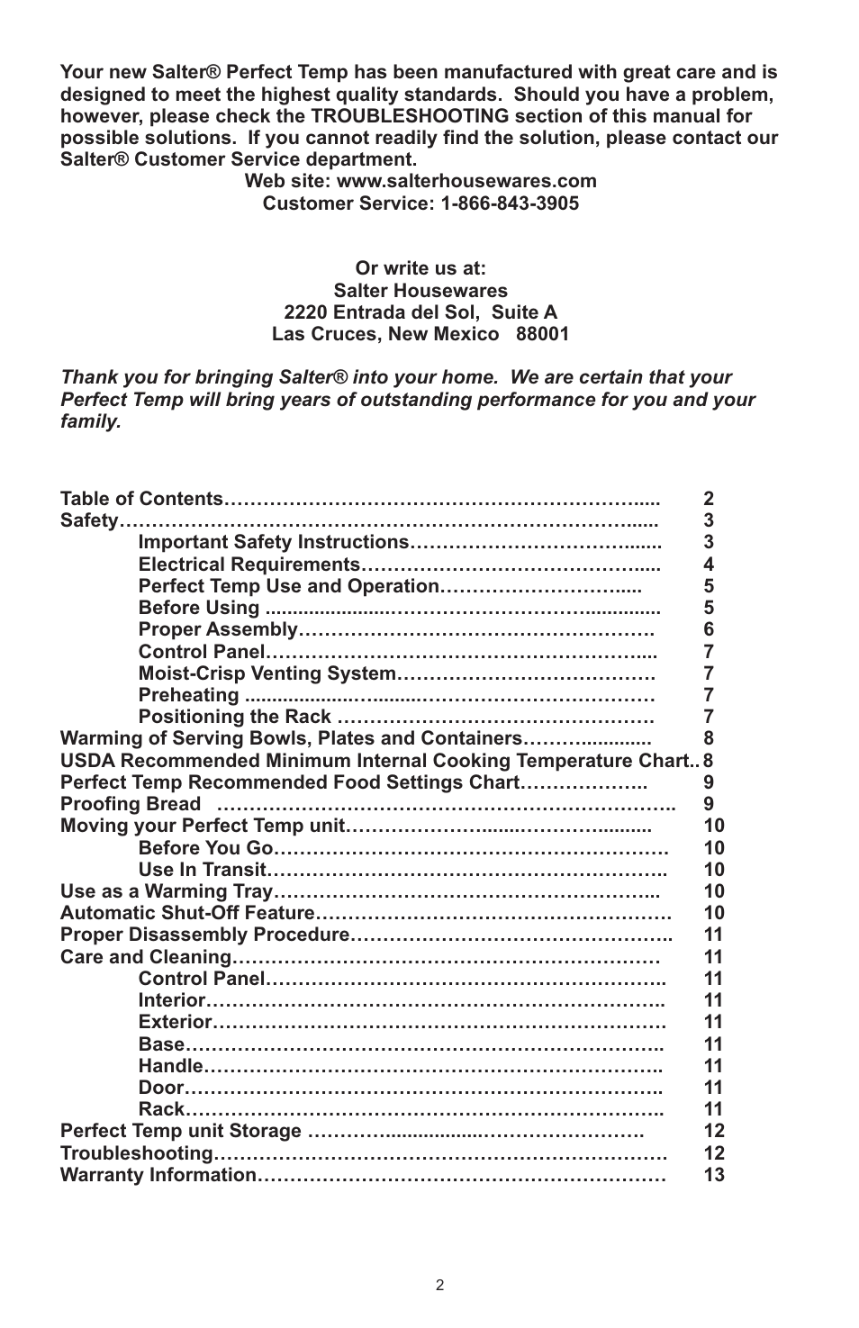 Salter Housewares AW1000 User Manual | Page 2 / 14